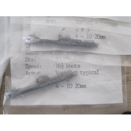 201 - A bag of miniature model ships, lead, mainly new and in original packaging, for wargaming etc.