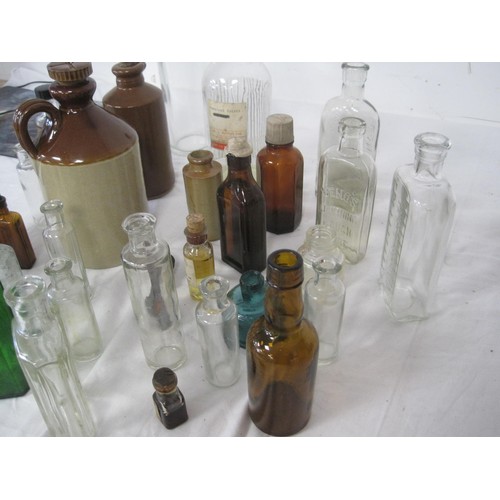 142 - Box of Vintage Apothecary Bottles and others, some with contents