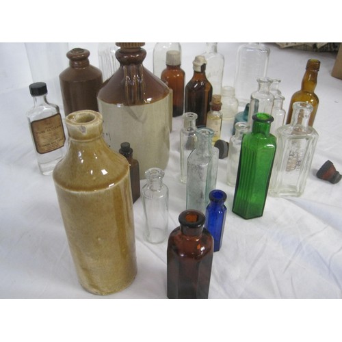 142 - Box of Vintage Apothecary Bottles and others, some with contents