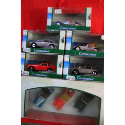 174 - A mint boxed 3 car set by Cararama along with five fully boxed single cars by the same manufacturer