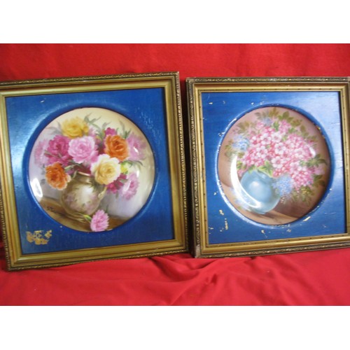 186 - Two Noritake display plates in gilt frames