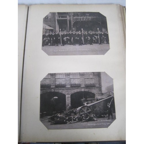 51 - A large and interesting scrap album containing a few pictures and photographs of a battleship, Queen... 