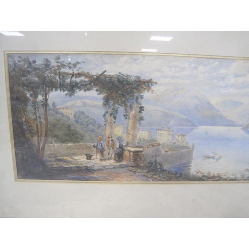 206 - Four watercolours landscapes, probably dating from late 19th/early 20th century,  glazed and in mode... 