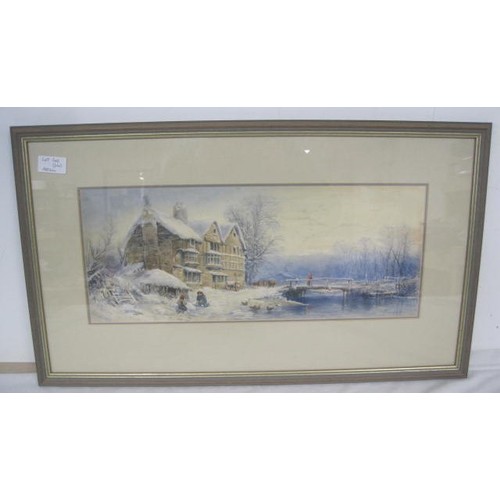 206 - Four watercolours landscapes, probably dating from late 19th/early 20th century,  glazed and in mode... 