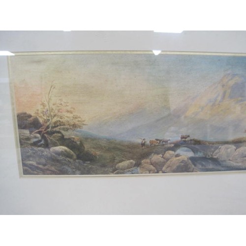 206 - Four watercolours landscapes, probably dating from late 19th/early 20th century,  glazed and in mode... 