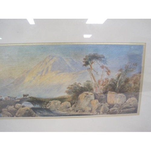 206 - Four watercolours landscapes, probably dating from late 19th/early 20th century,  glazed and in mode... 