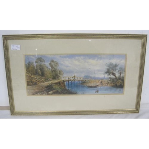 206 - Four watercolours landscapes, probably dating from late 19th/early 20th century,  glazed and in mode... 