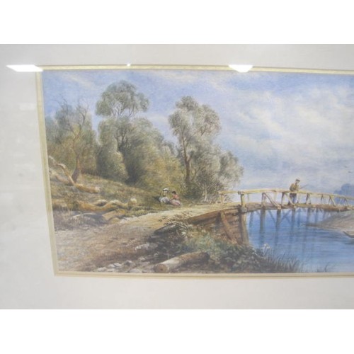 206 - Four watercolours landscapes, probably dating from late 19th/early 20th century,  glazed and in mode... 