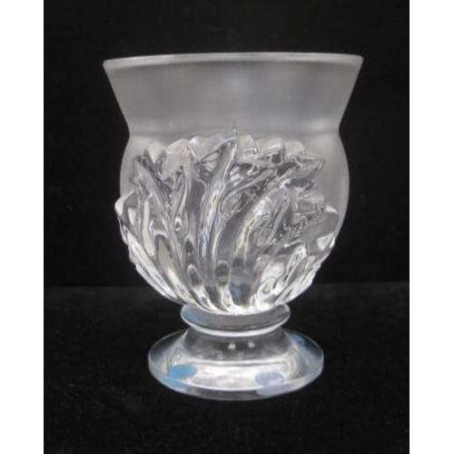 207 - Lalique thistle vase, height 11.5cm, signed Lalique France