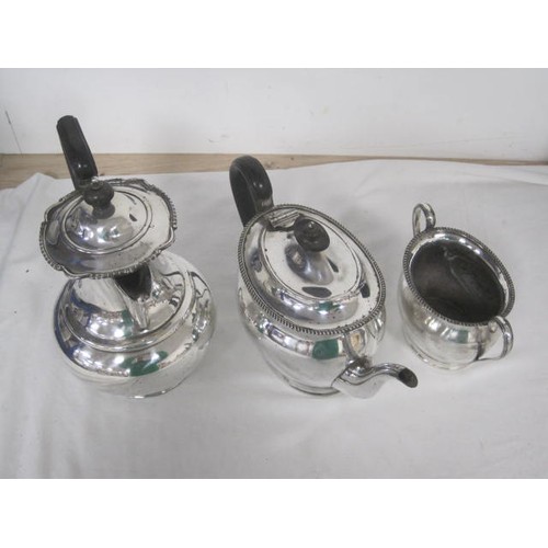 210 - A three piece silver plated Tea or Coffee set fully marked on the base of the coffee pot  .