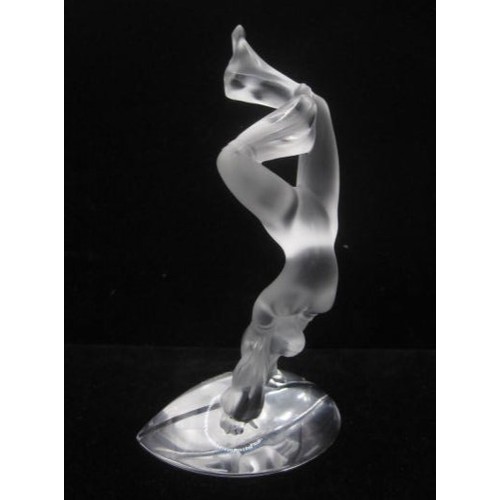 225 - A hard to find Lalique  Upside down Acrobat standing on a segmented plinth