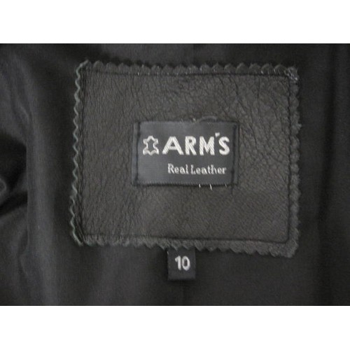 238 - Arms Leather Jacket marked inside 10  Probably UK size 12 to 14