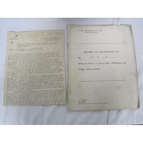 240 - HMS Hood Interest: A pair of S.519 Journal for Junior Naval Officers Afloat completed by Midshipman ... 