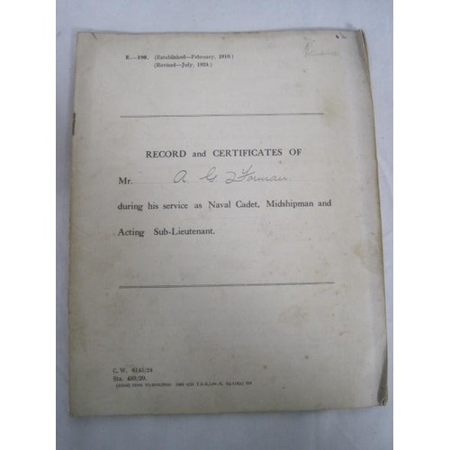 240 - HMS Hood Interest: A pair of S.519 Journal for Junior Naval Officers Afloat completed by Midshipman ... 