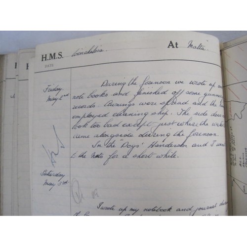 240 - HMS Hood Interest: A pair of S.519 Journal for Junior Naval Officers Afloat completed by Midshipman ... 