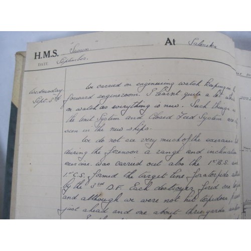 240 - HMS Hood Interest: A pair of S.519 Journal for Junior Naval Officers Afloat completed by Midshipman ... 