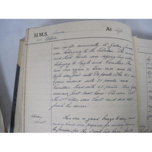 240 - HMS Hood Interest: A pair of S.519 Journal for Junior Naval Officers Afloat completed by Midshipman ... 