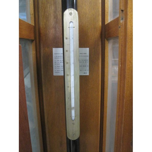 239 - A vintage Casella of London stick barometer in excellent order, in framed and glazed wall mounting c... 