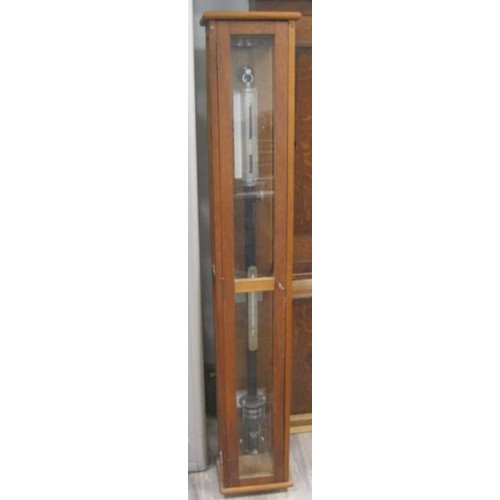 239 - A vintage Casella of London stick barometer in excellent order, in framed and glazed wall mounting c... 