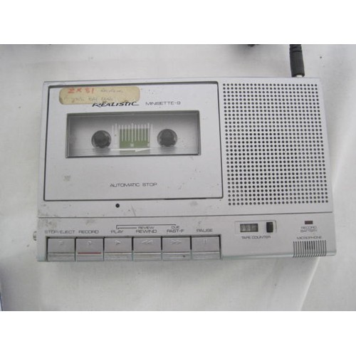 10 - Boxed Alba personal CD player pack, and a Realistic minisette-9 cassette recorder