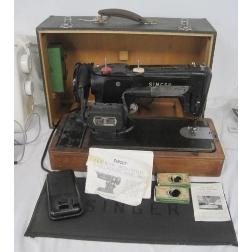 13 - Brother PS-31 sewing machine (a/f) with foot pedal, patterns, etc, and a vintage Singer electric sew... 