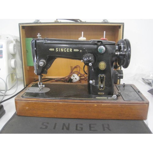 13 - Brother PS-31 sewing machine (a/f) with foot pedal, patterns, etc, and a vintage Singer electric sew... 