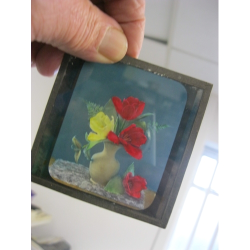 325 - A tray containing 50 Victorian glass photographic slides - mixed subjects including topographical, a... 