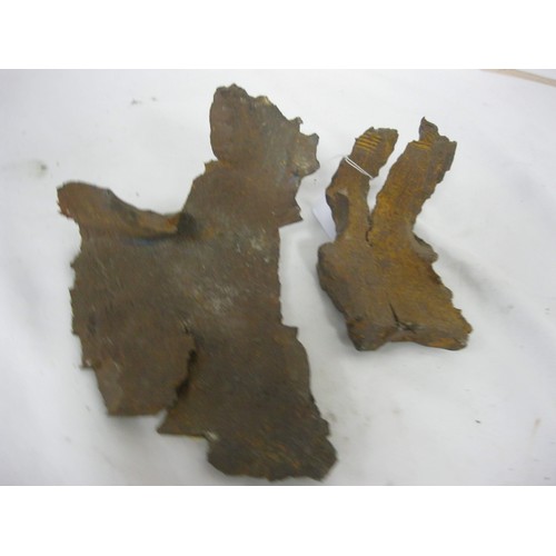 285 - 410 Two large pieces of WW1 shrapnel from the Verdun battlefield. Total approximate weight 1.5kgs