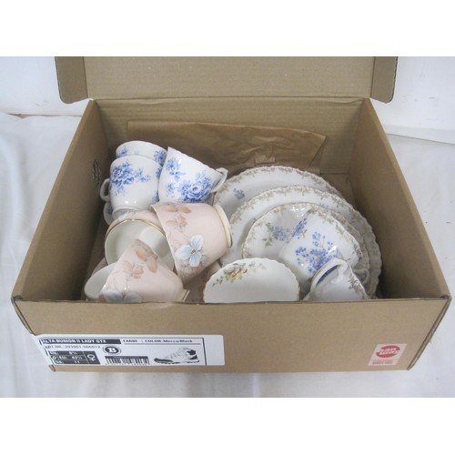 78 - A Cardboard box containing  a selection of Duos and trios by various English pottery manufacturers