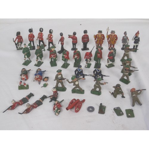 75 - A good selection of Lead soldiers including Yeoman of the guard ,Scottish Highlanders and British To... 