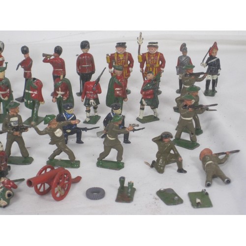 75 - A good selection of Lead soldiers including Yeoman of the guard ,Scottish Highlanders and British To... 