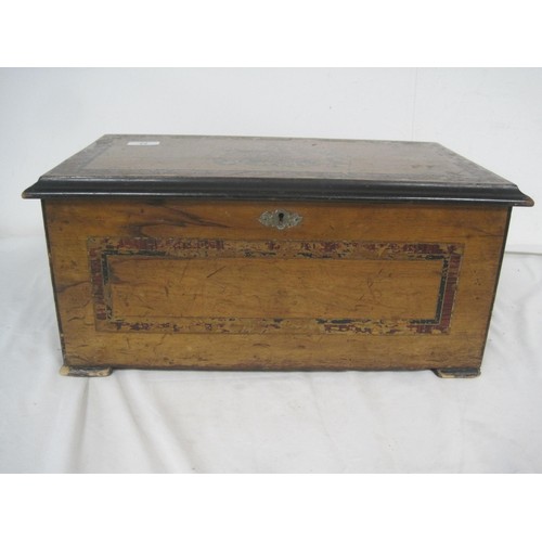 77 - A Vintage wooden box marked (Made in Switzerland) unusual as it has a painted top with the Royal coa... 