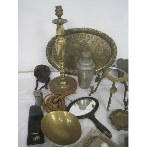 79 - A Mesh Metal storage container with a whole host of interesting items to include horse Brasses, Silv... 