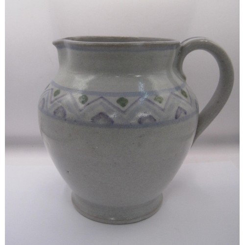 100 - Early Carter Stabler and Adams/Poole pottery DY pattern jug in pristine condition for age probably a... 