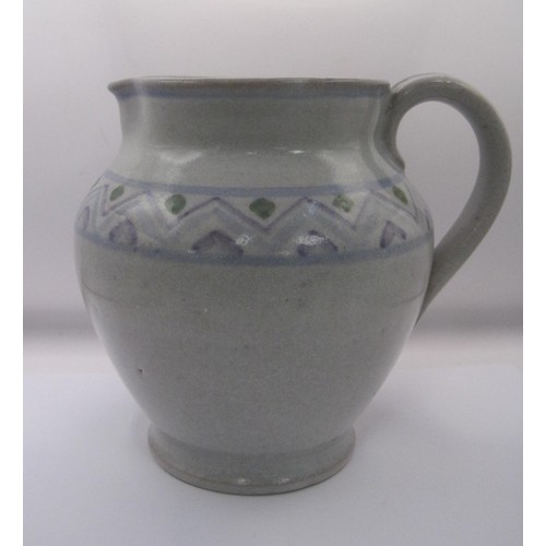 100 - Early Carter Stabler and Adams/Poole pottery DY pattern jug in pristine condition for age probably a... 