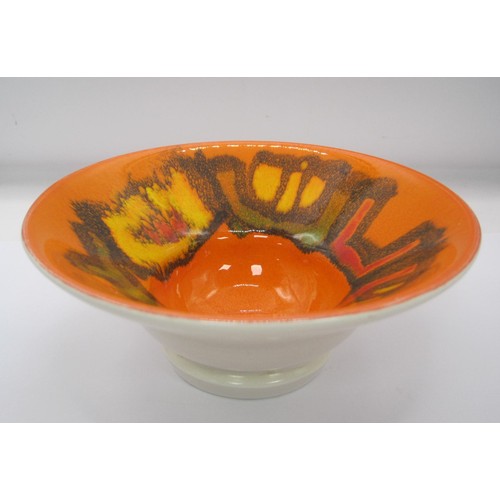 86 - Poole Pottery shape 75 hand thrown bowl painted by Carol Cutler, approx 5 inches wide by 3.5 tall. L... 