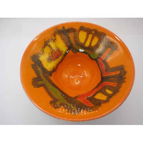 86 - Poole Pottery shape 75 hand thrown bowl painted by Carol Cutler, approx 5 inches wide by 3.5 tall. L... 