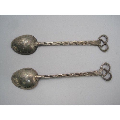 67 - Two Silver Arts & Crafts Coffee Spoons by Greenwood & Watts, hallmarked London 1928