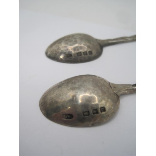 67 - Two Silver Arts & Crafts Coffee Spoons by Greenwood & Watts, hallmarked London 1928