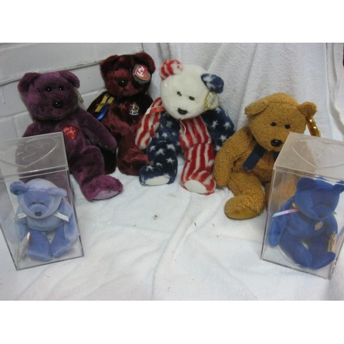 249 - 6 TY bears, 2 in boxes, all with tags