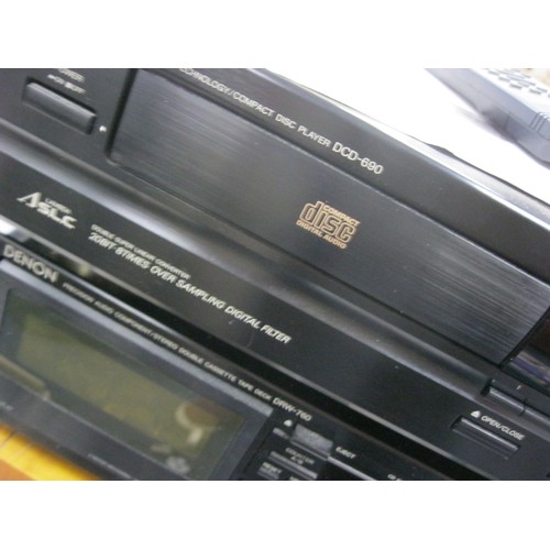 122 - A Denon CD Player model DCD-690W pluls a Denon Twin Cassette Deck Model DRW-760, both in immaculate ... 