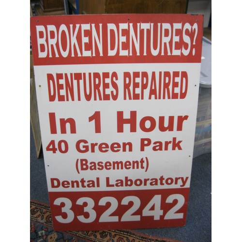 129 - A 'Broken Dentures' wall sign, large (approx A2 size)