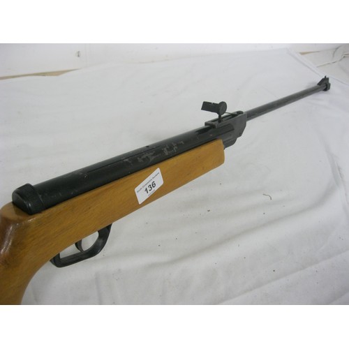 136 - A .22 calibre El Gamo air rifle, cocks and fires well