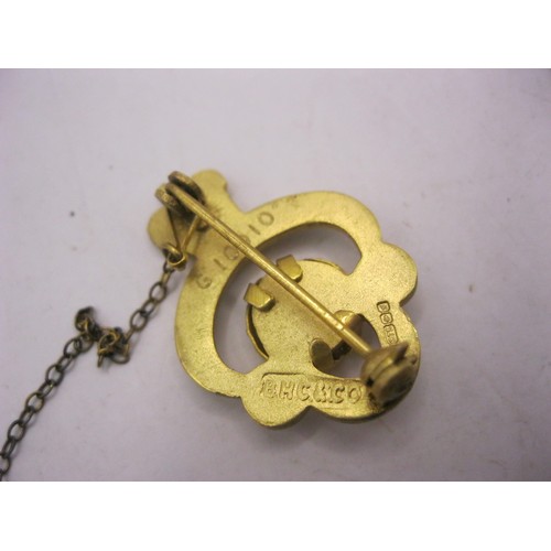 3 - A 9 carat gold Royal British Legion badge with safety chain numbered G10910, approx weight 5.48g, pl... 