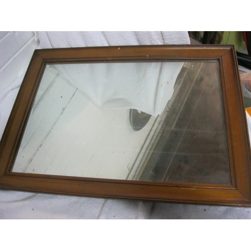 404 - An antique mirror in oak frame