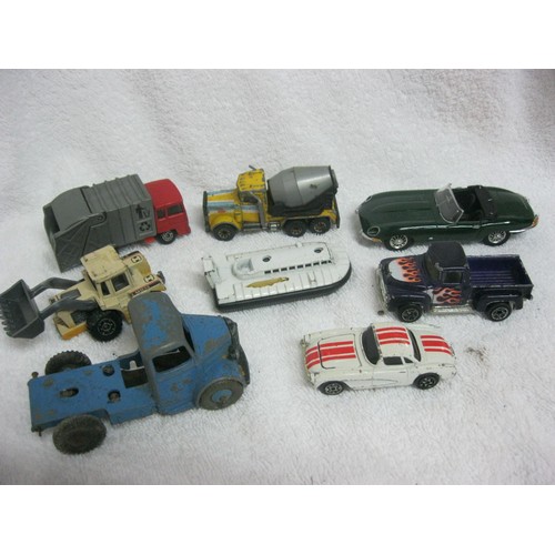 398 - A selection of die cast vehicles including a vintage Dinky Bedford truck, a Dinky Toys Austin healey... 