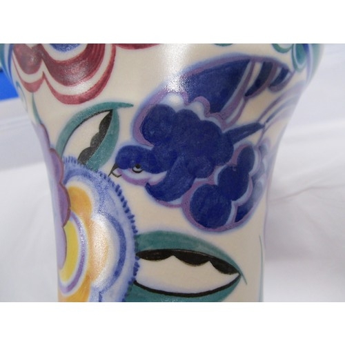 100A - A Poole pottery shape 596 trumpet vase in the HE Bluebird  pattern.
Quite a substantial vase at just... 