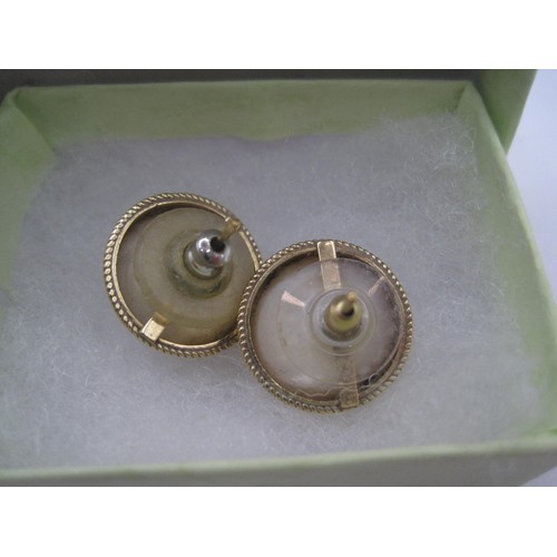 181 - Pair of 9ct gold mounted blister Pearl Stud Earrings