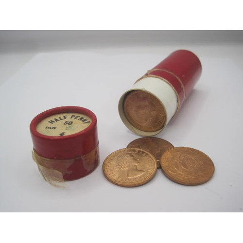 206 - A tube of uncirculated half pennies