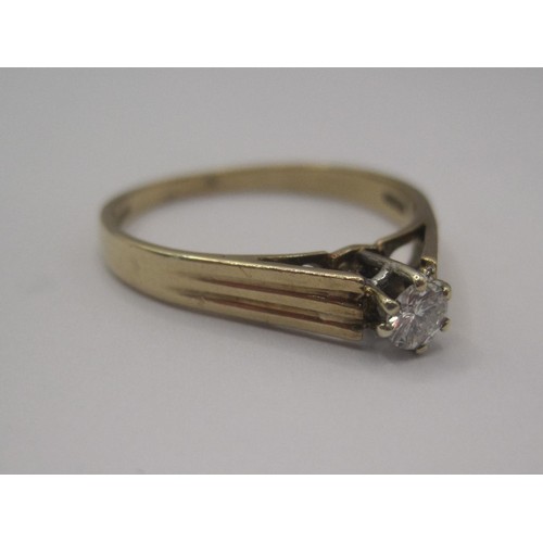 90 - A 9 carat gold solitaire diamond ring, ring size L/M, gross weight of ring approx. 1.4g, British hal... 